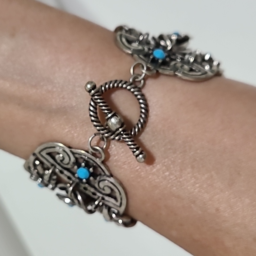 None Mexican Bracelet with aqua stones - Picture 2 of 9